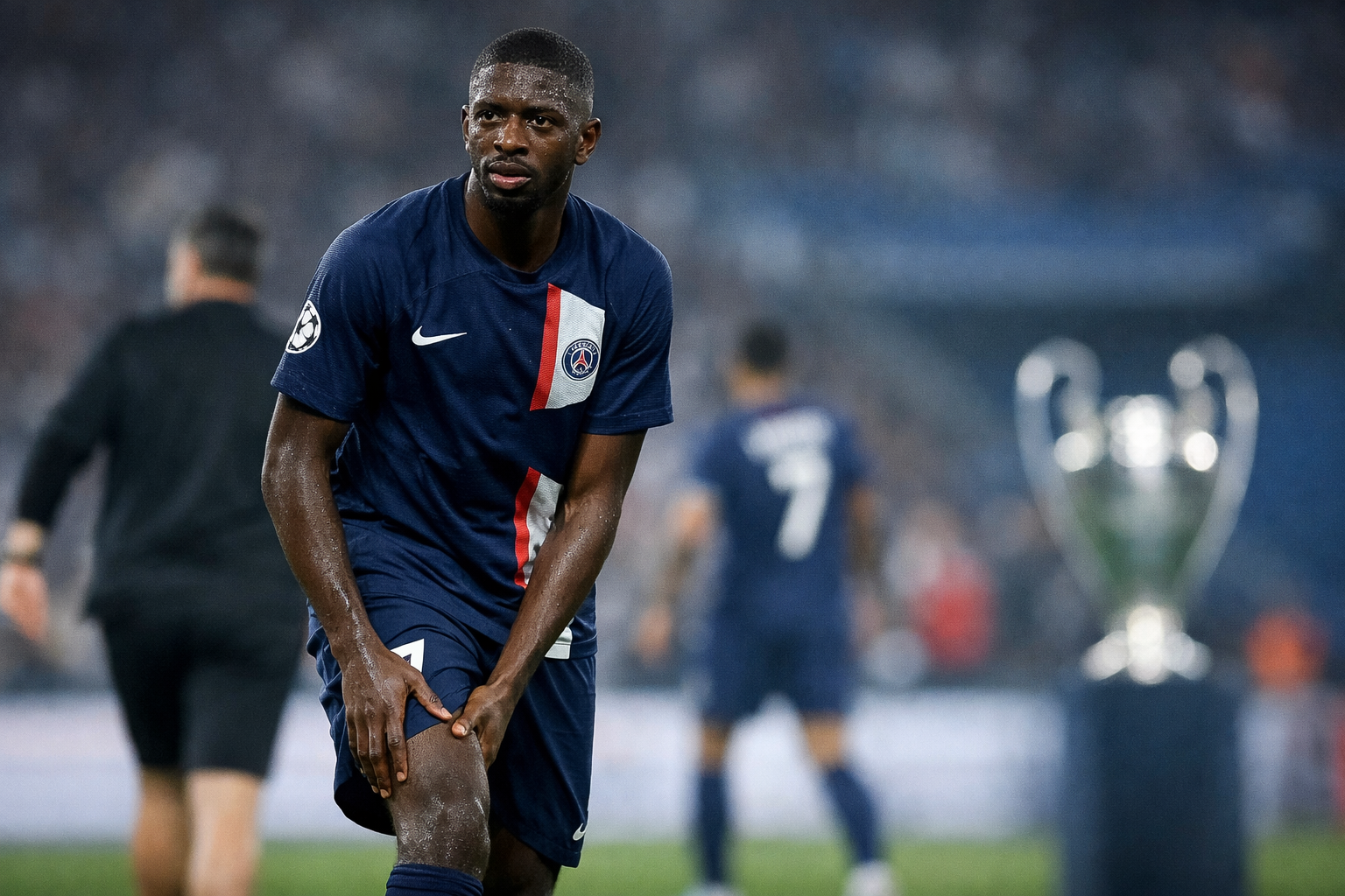 Feature image for Ousmane Dembélé eases PSG fears after injury scare before Arsenal final