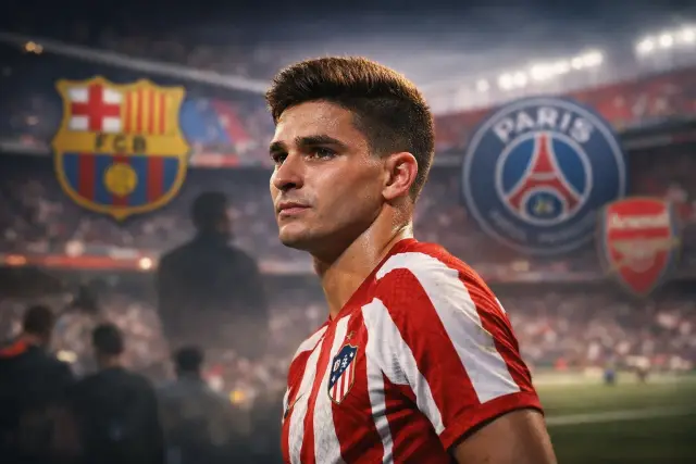 Feature image for Julian Alvarez transfer picture shifts as Atletico Madrid soften stance amid Barcelona and PSG interest