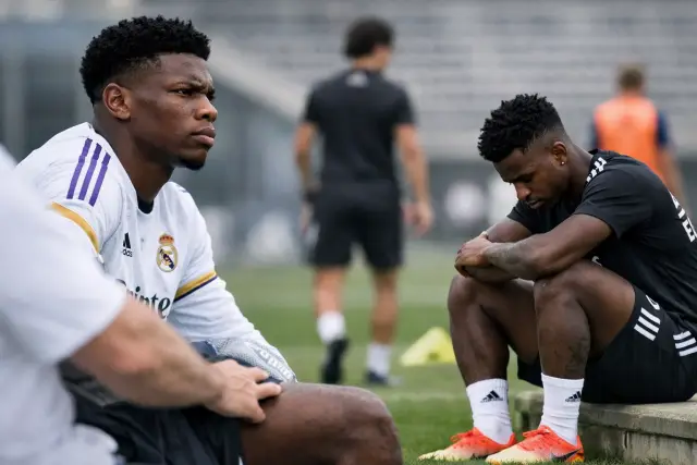 Feature image for Aurélien Tchouaméni set to miss Real Madrid’s finale with muscle issue as Vinicius Junior also sits out